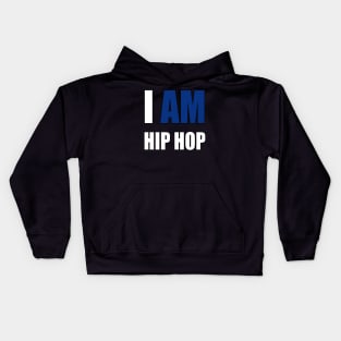 "I AM HIP HOP" BLUE LETTER Kids Hoodie